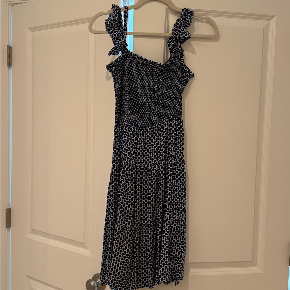 Tory Burch Navy and White Patterned Dress